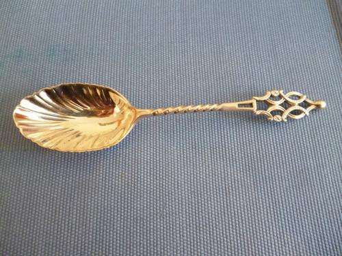 Sterling Silver Scallop Shell Filigree Teaspoon 1892. George Jackson and David Fullerton.
